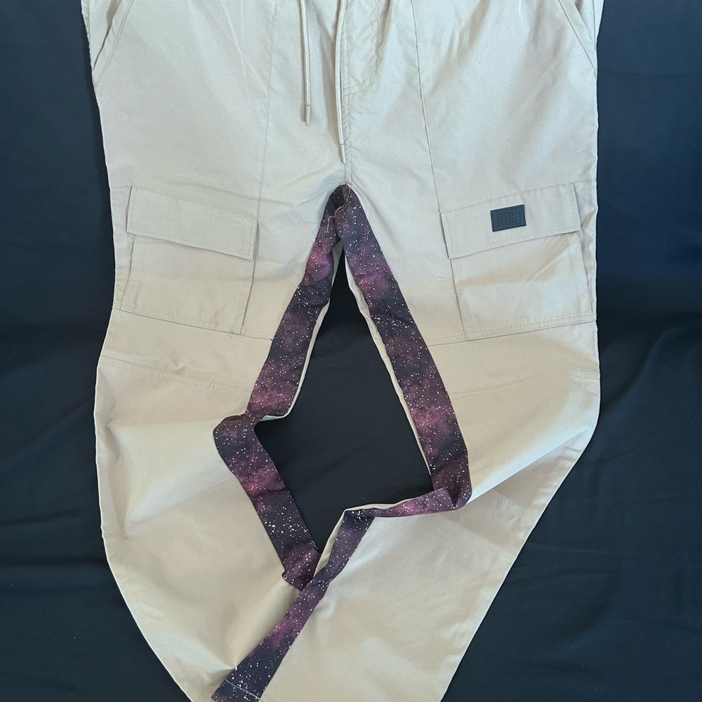 Men's Tan Pants with Unique Design